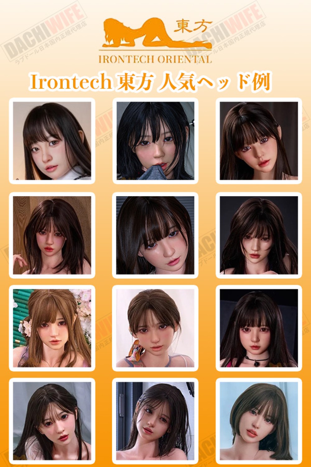 Irontech Doll【東方シリーズ】 人気頭部のみ ヘッド単体 ROS MAX口開閉機能付き フルシリコン製ラブドール